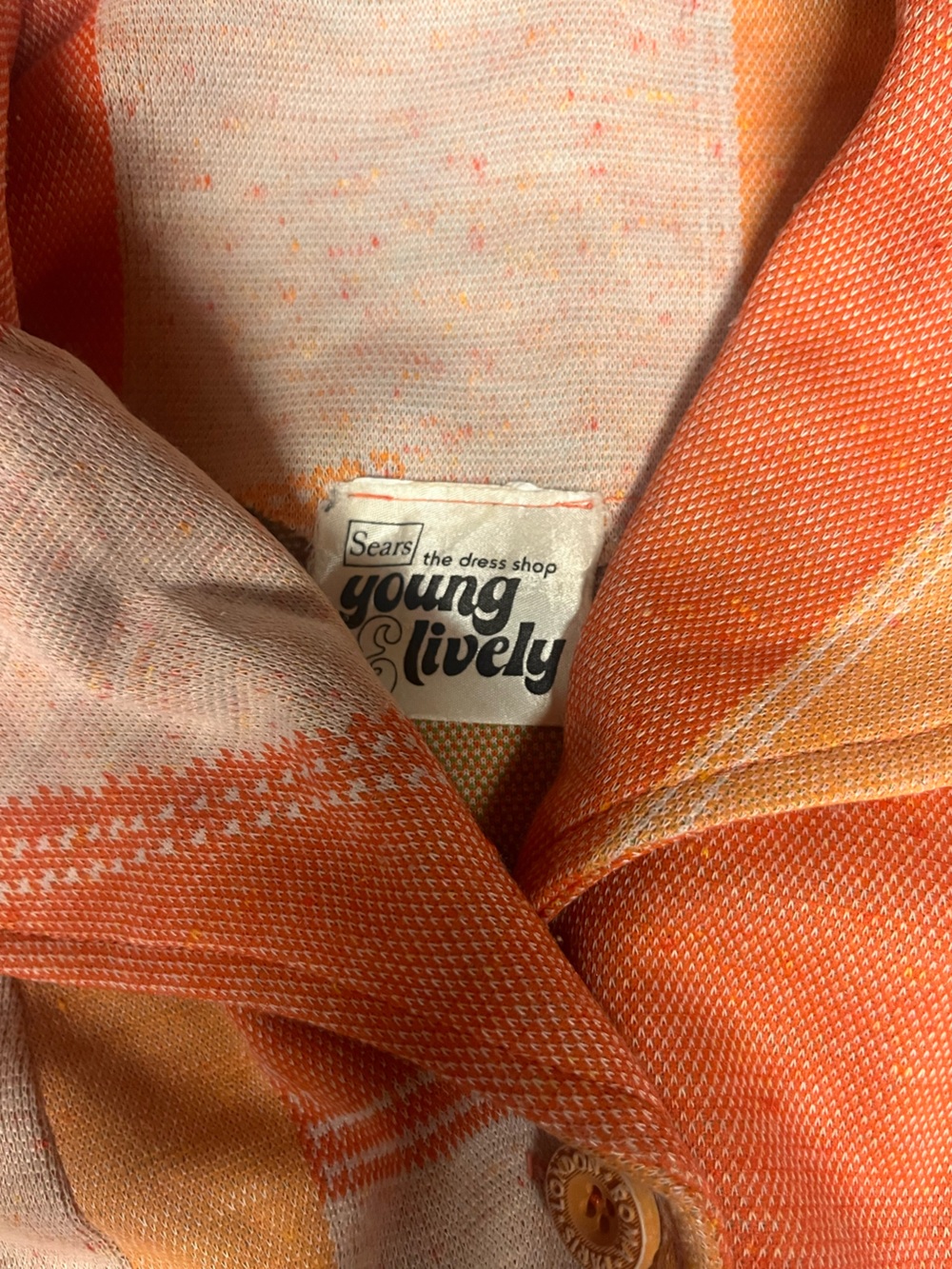 Vintage Peach Floral Button-Down Polo - Picture 2 of 2